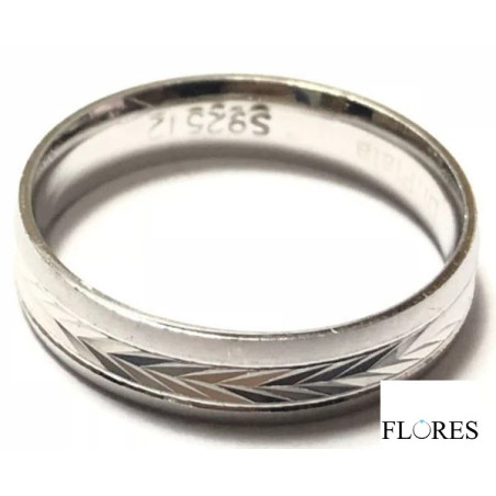 Anillos Alianza Plata 4mm Tallada 2260012/16 2260012/16 Di Plata Anillos Alianza Plata 4mm Tallada 2260012/16 2260012/16 Di Plata