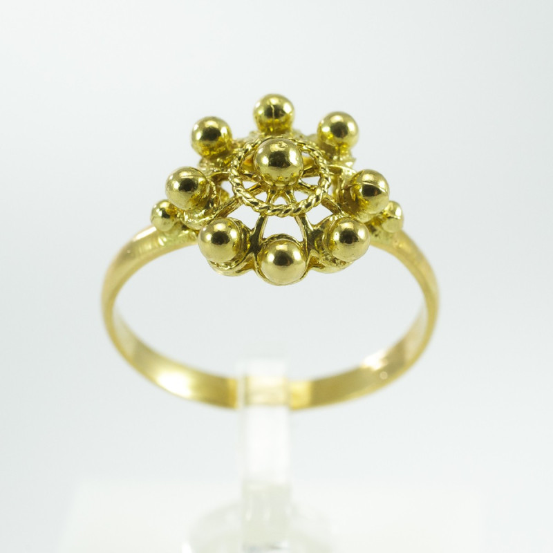 Anillo botón charro Oro de ley AS202/18 | 553,12 € | Joyería Flores