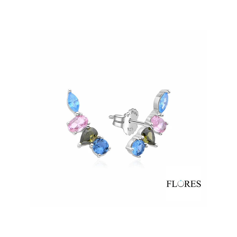 Pendientes Plata Circonitas Colores 2024511 | 36,00 € | Joyería Flores
