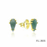 Pendientes Dorados Plata Piedra Verde 2024512/Y | 21,00 € | Joyería Flores