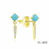 Pendientes Dorados Plata Piedra Azul 2024517/Y | 18,00 € | Joyería Flores