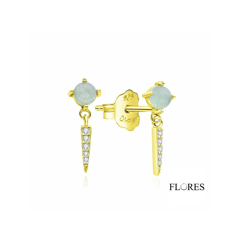 Pendientes Dorados Plata Piedra Blanca 2024519/Y | 18,00 € | Joyería Flores