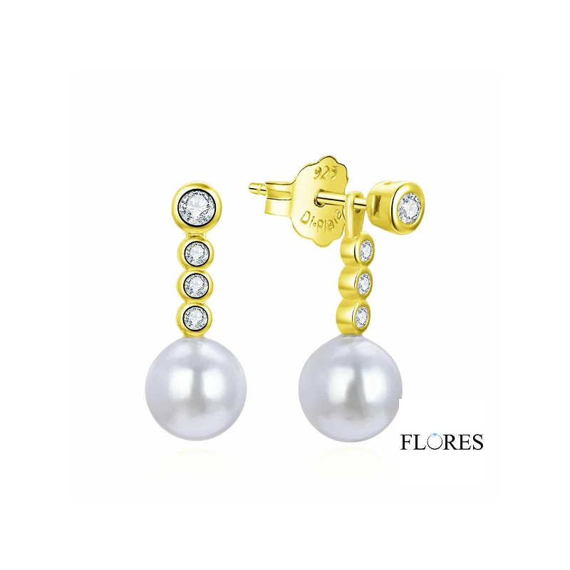 Pendientes Dorados Plata Perla 2024442/Y | 24,00 € | Joyería Flores