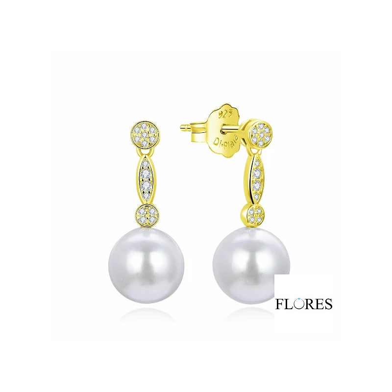 Pendientes Dorados Plata Perla 2024499/Y | 22,00 € | Joyería Flores