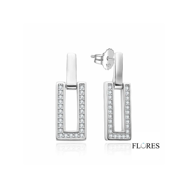 Pendientes Plata Circonita Presión 2024409 | 46,00 € | Joyería Flores