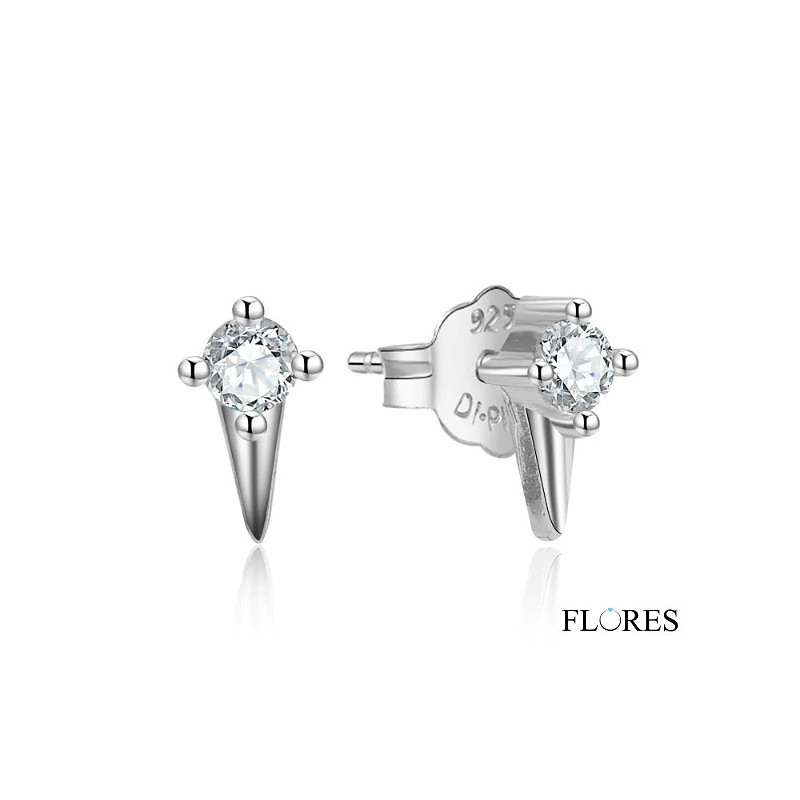 Pendientes Plata Circonita Presión 2024048 | 11,00 € | Joyería Flores