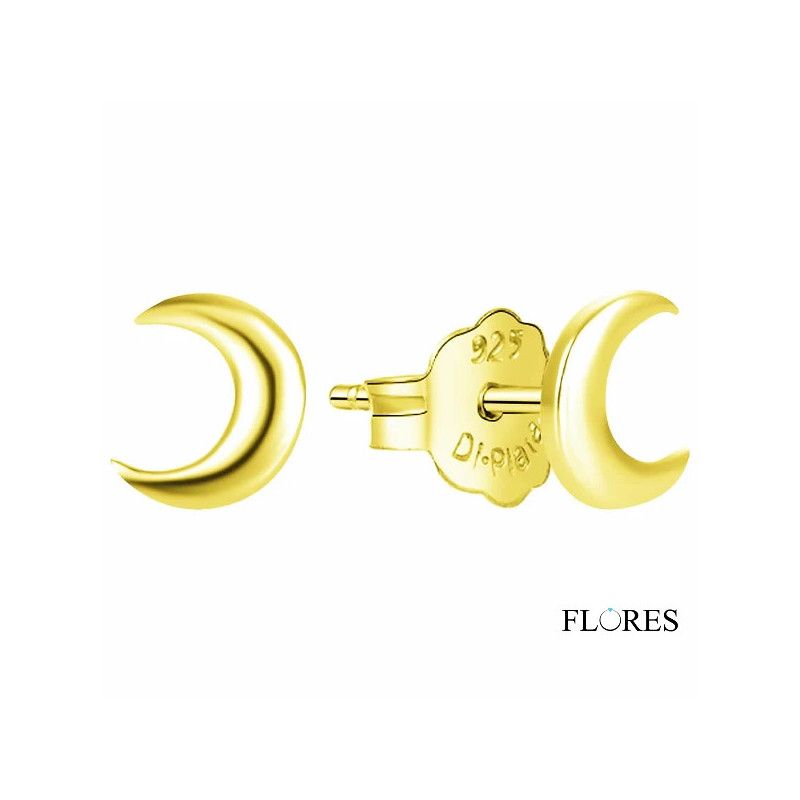 Pendientes Dorados Media Luna Plata 2024113/Y | 11,00 € | Joyería Flores