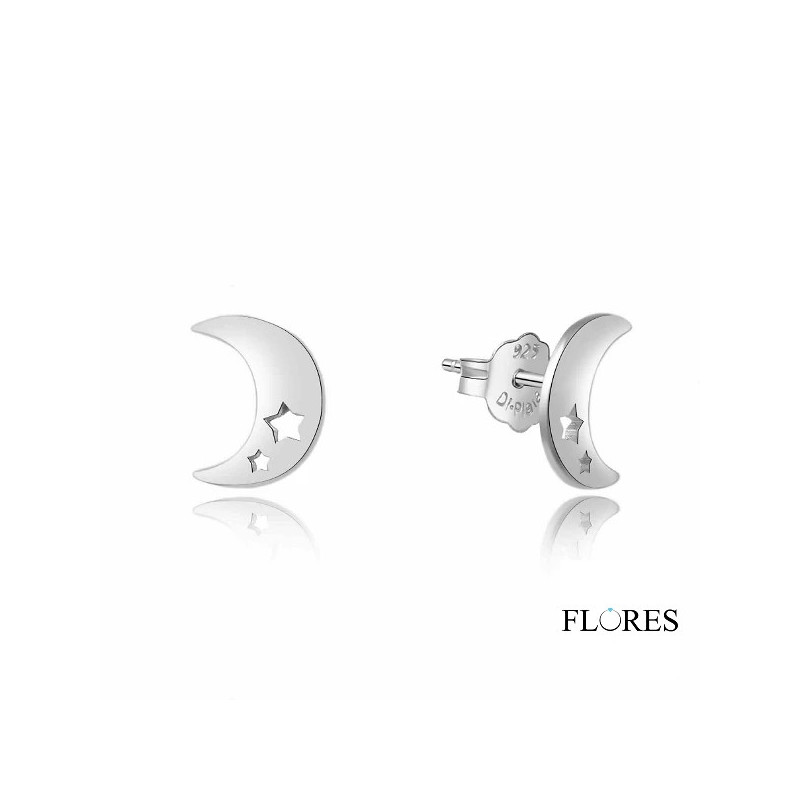 Pendientes Media Luna Estrella Plata 2024141 | 11,00 € | Joyería Flores