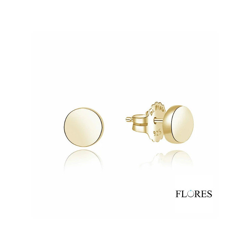 Pendientes Dorados Plata Redondos 2024154/Y | 12,00 € | Joyería Flores