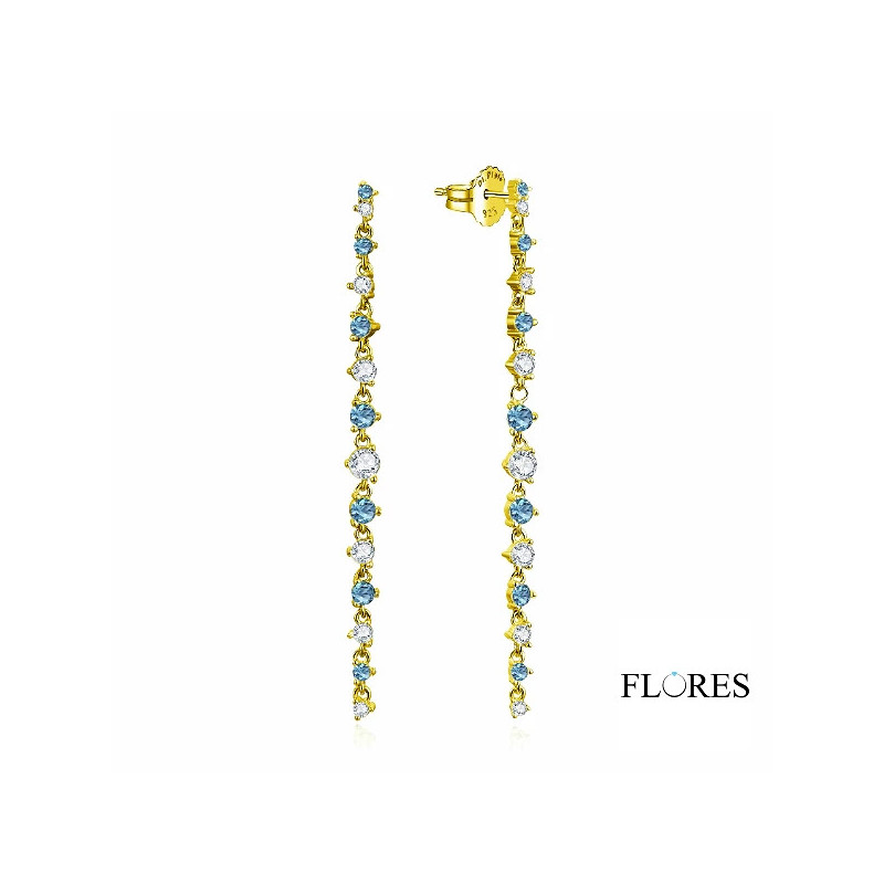 Pendientes Dorados Agua Marina Plata 2024224/AGY | 49,00 € | Joyería Flores