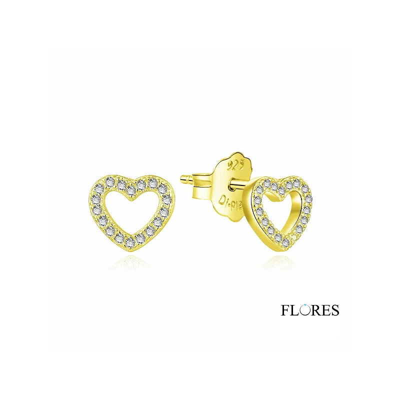 Pendientes Dorados Corazón Plata 2024355/Y | 16,00 € | Joyería Flores