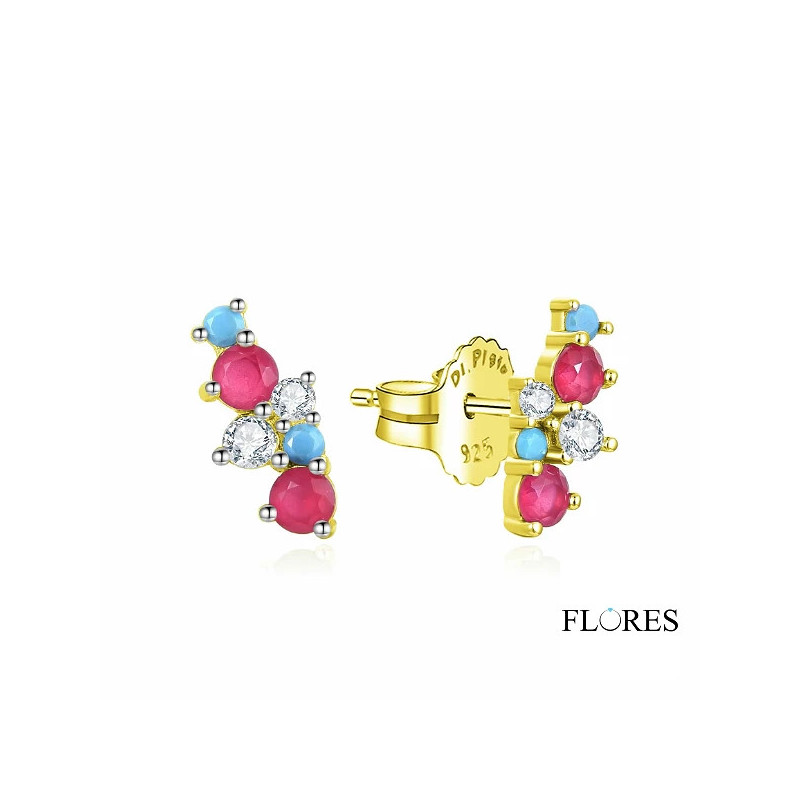 Pendientes Dorados Circonitas Plata 2024393/Y | 18,00 € | Joyería Flores