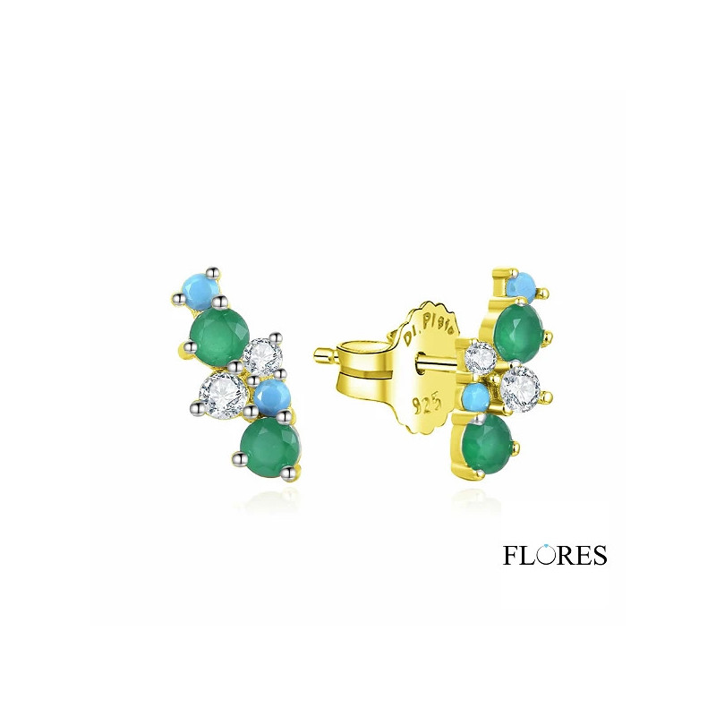 Pendientes Dorados Circonitas Plata 2024395/Y | 18,00 € | Joyería Flores