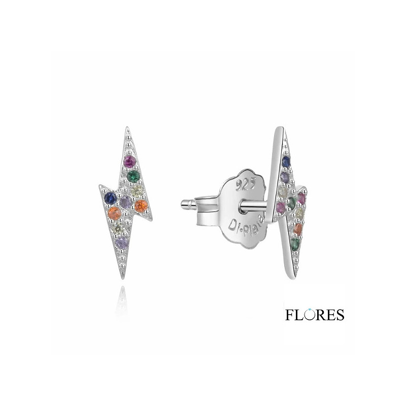 Pendientes Rayo Circonitas Plata 2024489 | 14,00 € | Joyería Flores