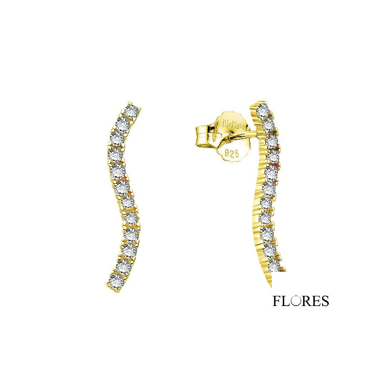 Pendientes Dorados Escalador Plata 2024540 | 25,00 € | Joyería Flores