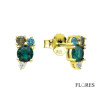 Pendientes Dorados Circonita Verde Plata 2024576/E | 26,00 € | Joyería Flores