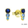 Pendientes Dorados Circonita Azul Plata 2024583/Z | 20,00 € | Joyería Flores