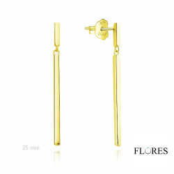 Pendientes Barra Dorados Plata Presión 2024609/Y | 20,00 € | Joyería Flores