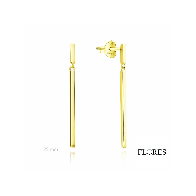 Pendientes Barra Dorados Plata Presión 2024609/Y | 20,00 € | Joyería Flores