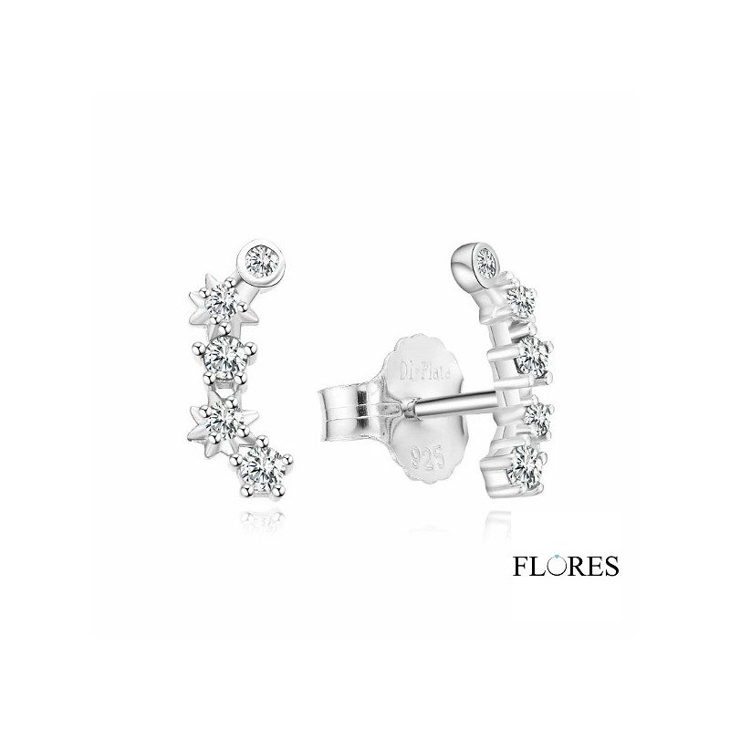 Pendientes Escaladores Plata Circonitas 2024615 | 16,00 € | Joyería Flores