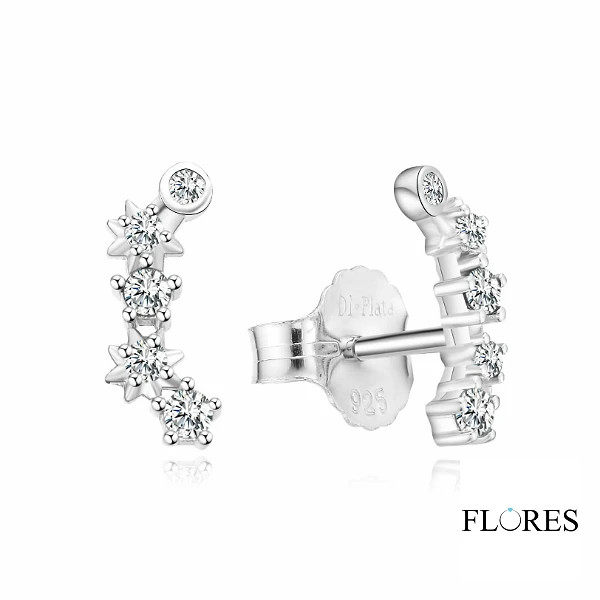 Pendientes Escaladores Plata Circonitas Presi n 2024615