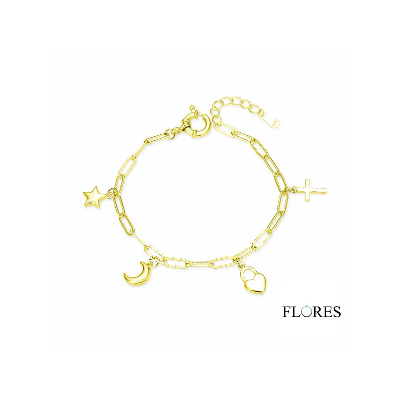 Pulsera Dorada Plata de Ley 2040979/Y | 56,00 € | Joyería Flores