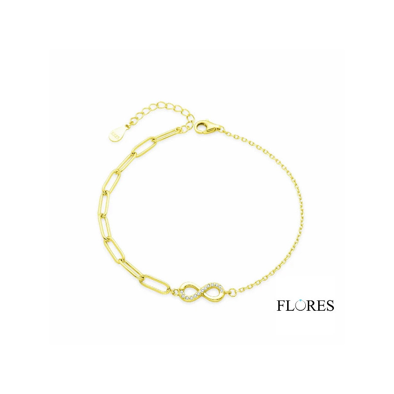 Pulsera Infinito Dorada Plata de Ley 2041031/Y | 22,00 € | Joyería Flores