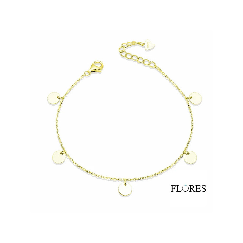 Pulsera Dorada Colgantes redondos Plata 2041040/Y | 22,00 € | Joyería Flores