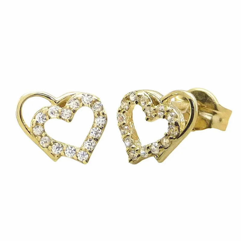 Pendientes 750 Group Oro Doble Corazón 5543 | 173,50 € | Joyería Flores Pendientes 750 Group Oro Doble Corazón 5543 | 173,50 € | Joyería Flores