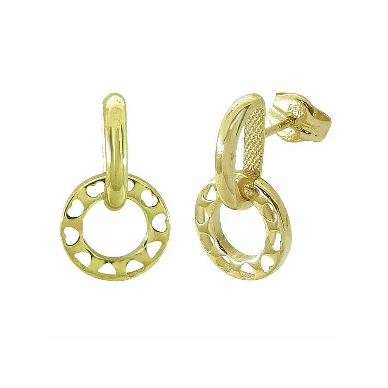 Pendientes 750 Group Oro dobles círculo 15mm 5695 | 197,50 € | Joyería Flores