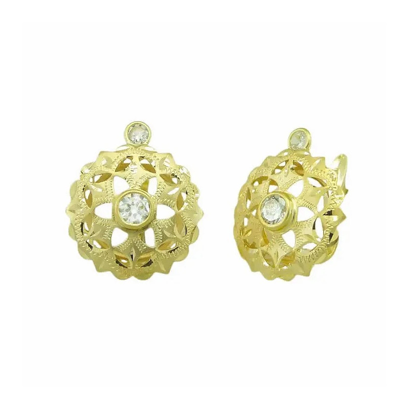 Pendientes 750 Group oro cubana pequeña 12mm 8340 | 384,90 € | Joyería Flores