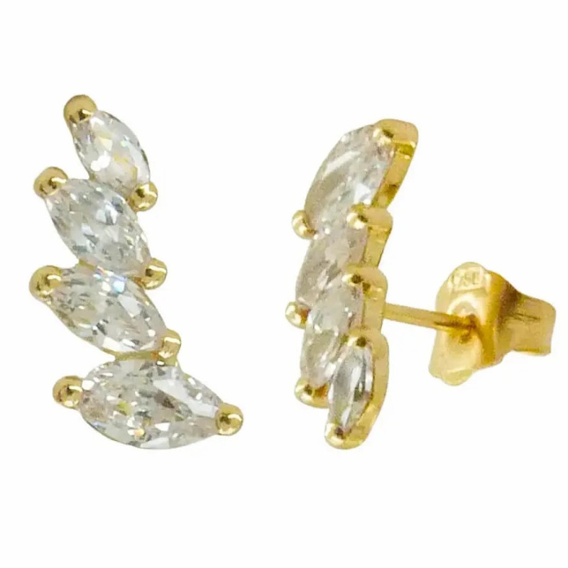 Pendientes 750 Group Oro Escalera Circonias 5035 | 189,90 € | Joyería Flores