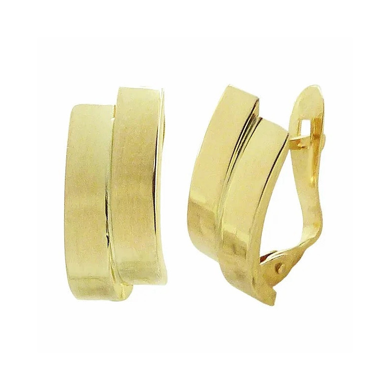 Pendientes 750 Group Oro dos bandas lisas 5049 | 322,50 € | Joyería Flores