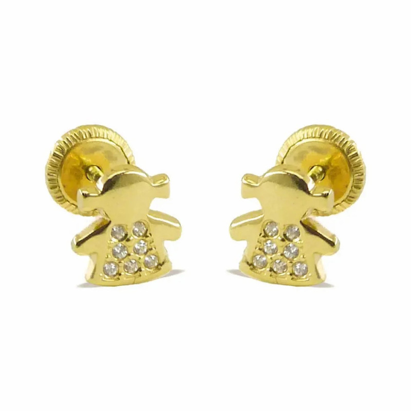 Pendientes 750 Group Oro Niña Circonitas 3077 | 119,90 € | Joyería Flores