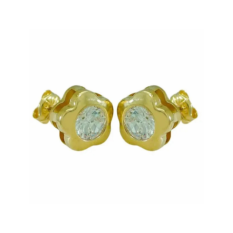 Pendientes 750 Group Oro Flor circonias 5mm 3904 | 209,90 € | Joyería Flores