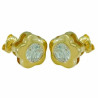 Pendientes 750 Group Oro Flor circonias 5mm 3904 | 209,90 € | Joyería Flores
