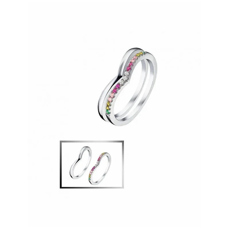 Anillo Doble Lotus Silver Circonitas LP1992-3/212 | 39,00 € | Joyería Flores