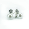 Pendientes botón charro perla plata SHELL/1A | 22,37 € | Joyería Flores