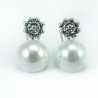 Pendientes botón charro perla plata SHELL/1A | 22,37 € | Joyería Flores