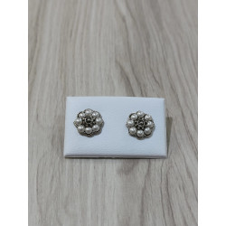 Pendientes Pendientes botón charro con perla en plata de ley F56-PERLA F56-PERLA BotonCharro