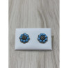 Pendientes botón charro plata de ley F56-TURQUESA | 13,62 € | Joyería Flores