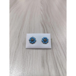 Pendientes botón charro plata de ley F56-TURQUESA | 13,62 € | Joyería Flores