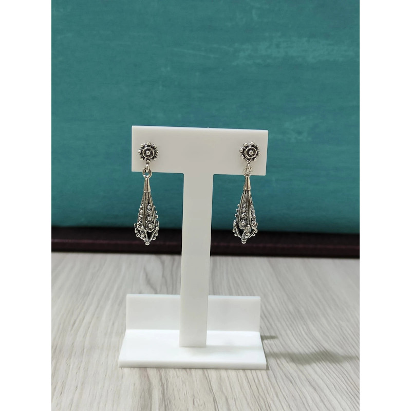 Pendientes Calabaza botón charro plata FIE98-PR | 38,63 € | Joyería Flores