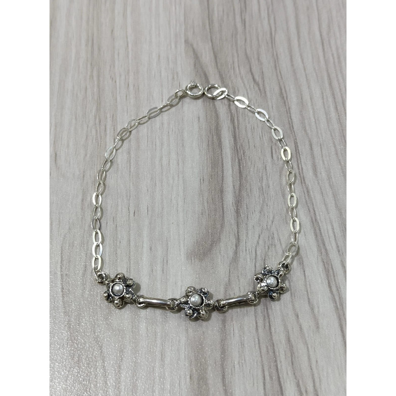 Pulsera botón charro Perla plata F48-PERLA/3 | 14,88 € | Joyería Flores