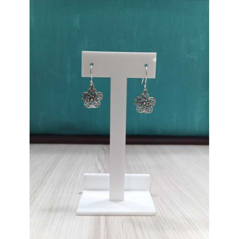 Pendientes flor boton charro plata HPF60 | 17,38 € | Joyería Flores