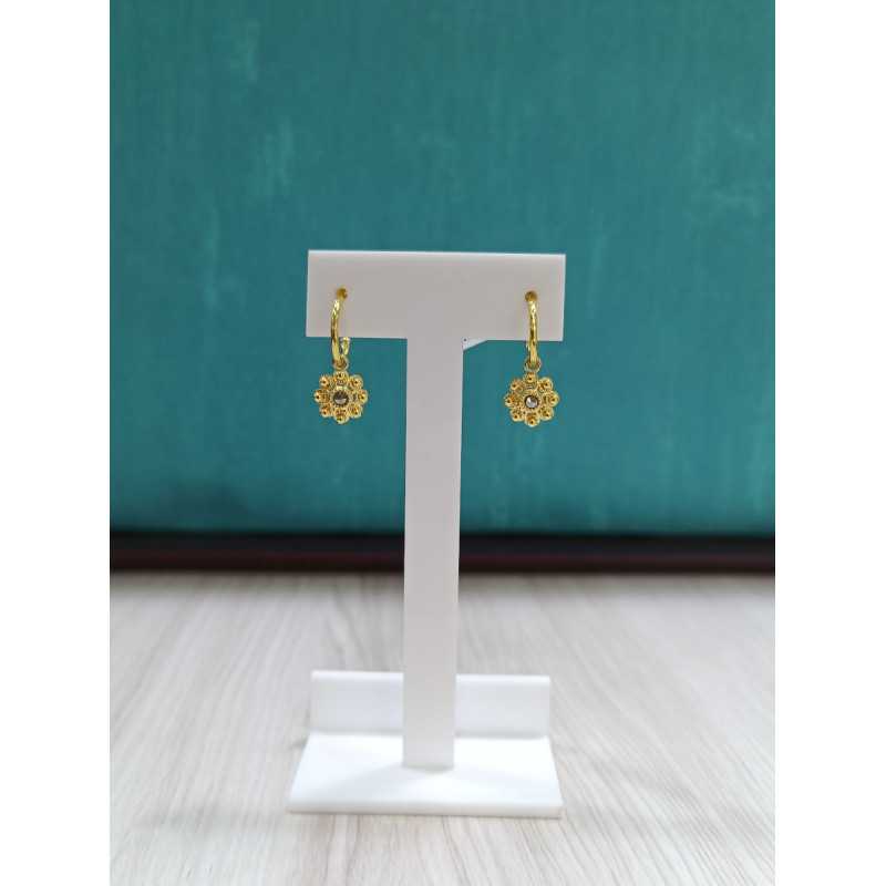 Pendientes Botón Charro Plata Dorada S1531S-CH | 27,44 € | Joyería Flores