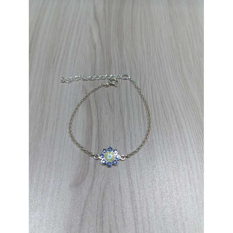 Pulsera Botón Charro Esmalte Azul S1682-A | 27,44 € | Joyería Flores