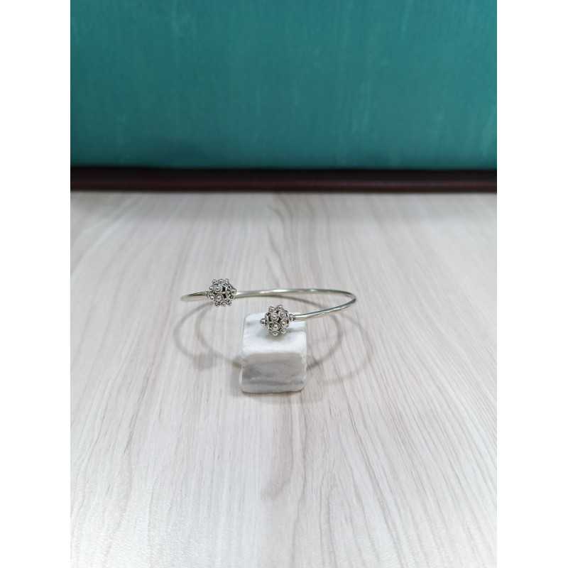 Pulsera Rígida Botón Charro Plata de Ley S1615 | 39,94 € | Joyería Flores