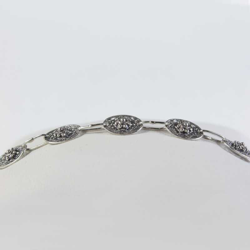 Pulsera botón charro perlas plata F-26-PULS-9 | 32,38 € | Joyería Flores