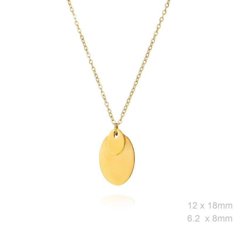 Gargantilla Oval Personalizar Acero Dorado AC1033 | 12,90 € | Joyería Flores Gargantilla Oval Personalizar Acero Dorado AC1033 | 12,90 € | Joyería Flores